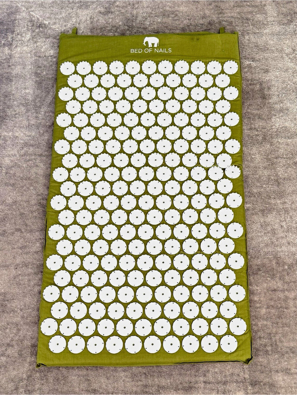 Bed of Nails BON Acupressure Mat Green Cotton Foam Pad 16 x 27